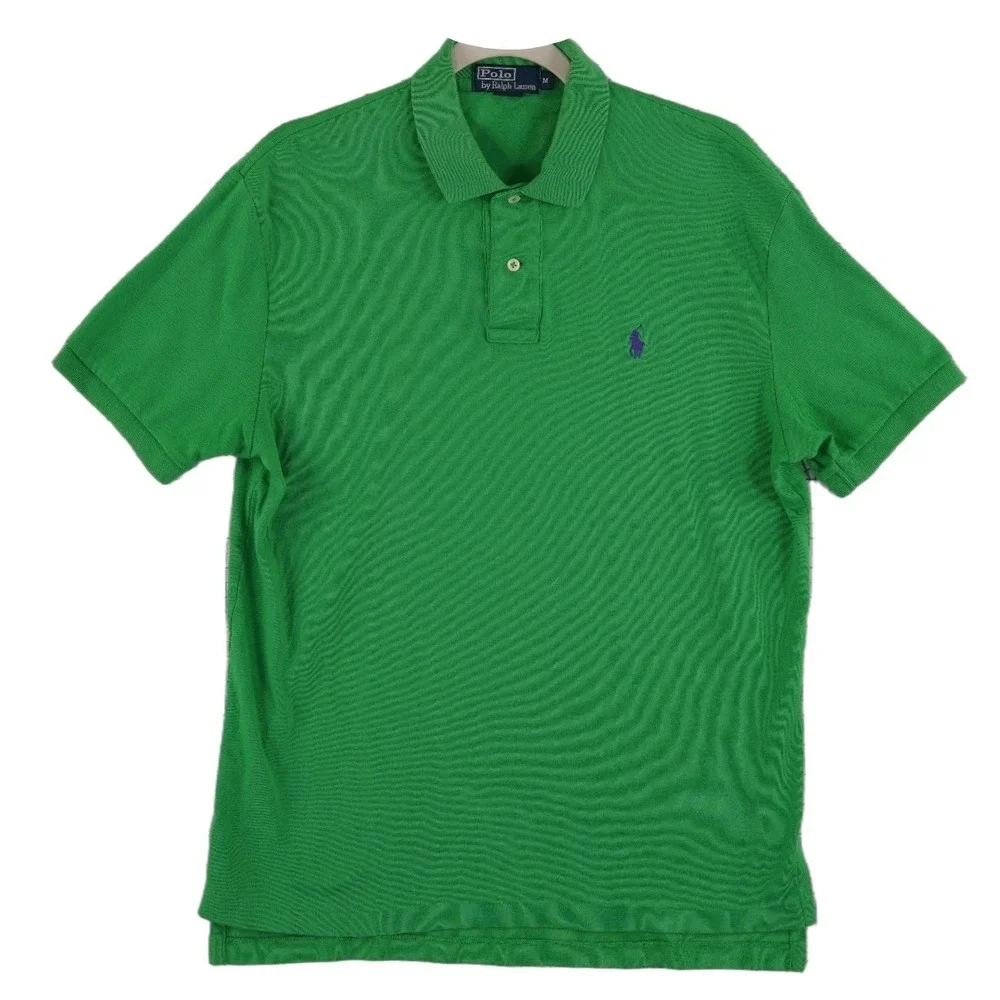 Ralph Lauren Polo Shirt Men's Medium Green Short Sleeve Pony Logo Golf